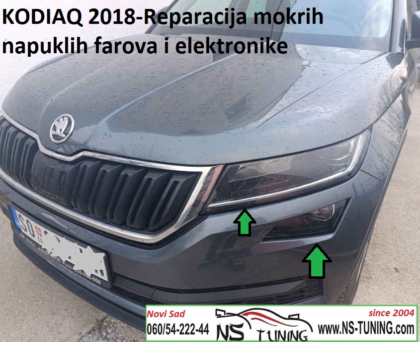 skoda kodiaq 2017 2018 led farovi napuklo staklo mokar ne radi reparacija novi sad ns tuning kodiranje